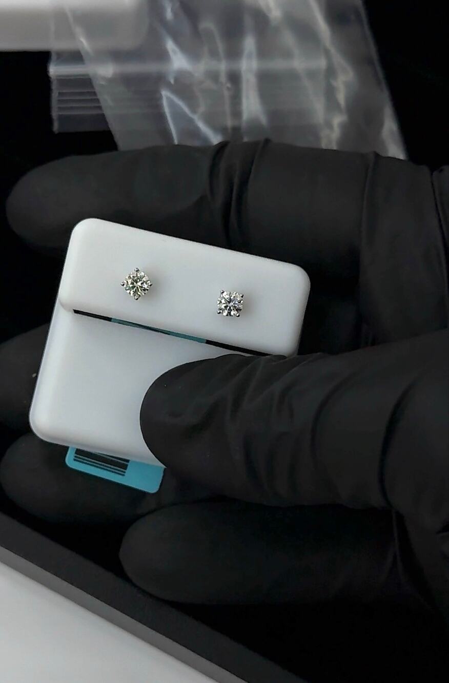 Sterling Silver Moissanite Stud Earrings 0.44 CTW